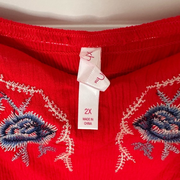 EUC Xhilaration Red Embroidered Boho Midi Dress [Size: 2X] - Picture 10 of 12